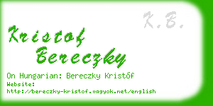 kristof bereczky business card