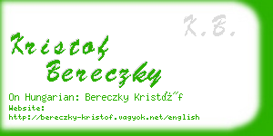 kristof bereczky business card